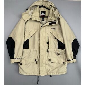 Stig Beige Nylon Utility Jacket Mens Small Cargo Safari Coat Parka Pockets Light